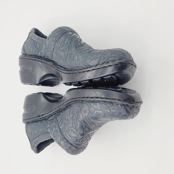 BOC Born Concept Black Leather Slip On Embossed Clogs Women's BC4630 Size 8 / 39 - Picture 4 of 12